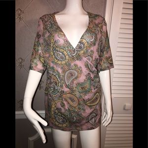WOMEN’S JESSICA LONDON SZ 18/20 PURPLE PAISLEY TOP